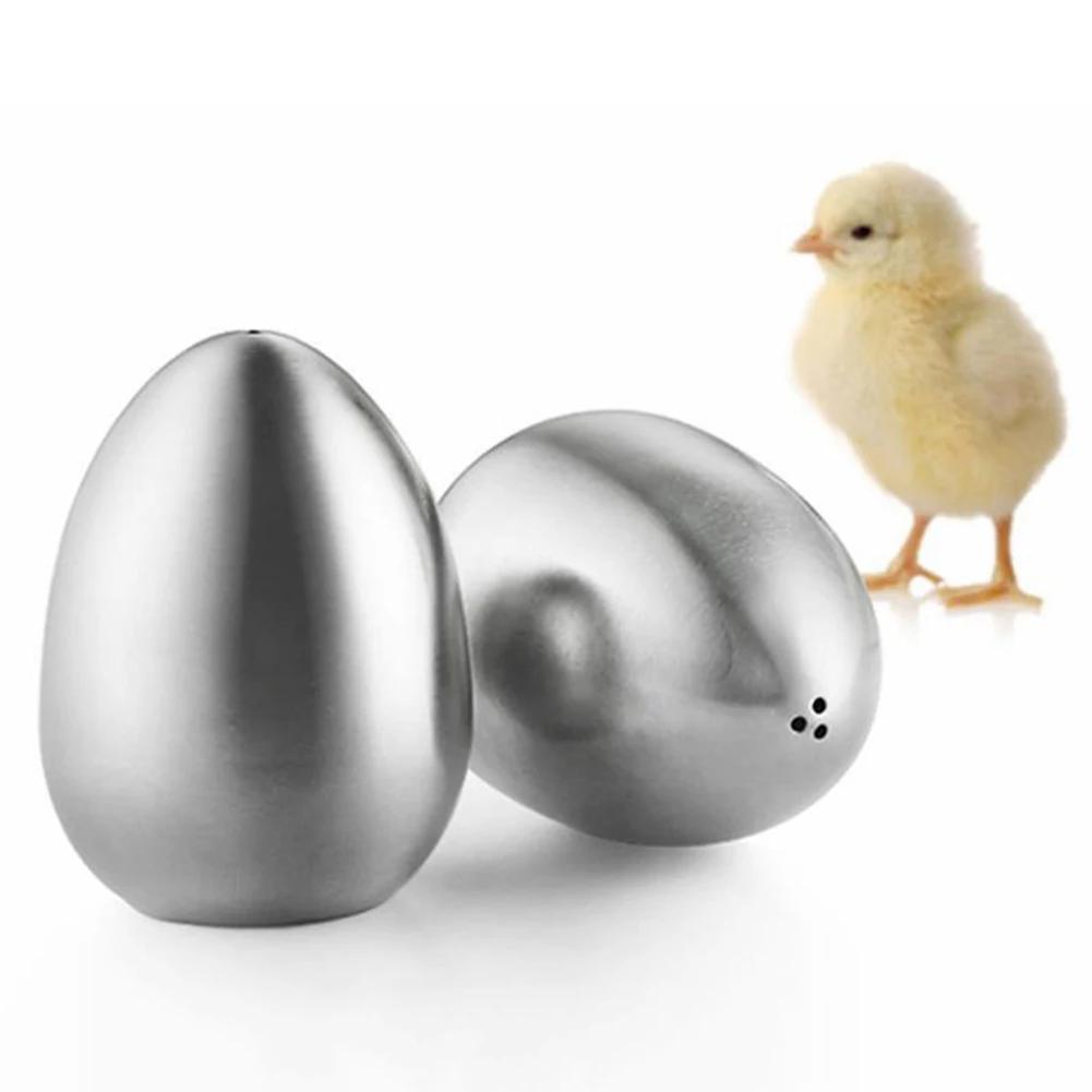 Eiform Edelstahl Gewürzdose Utensilien Salz Pfefferstreuer zum Kochen Aufrecht 1/3-Loch Küchengewürzkrug