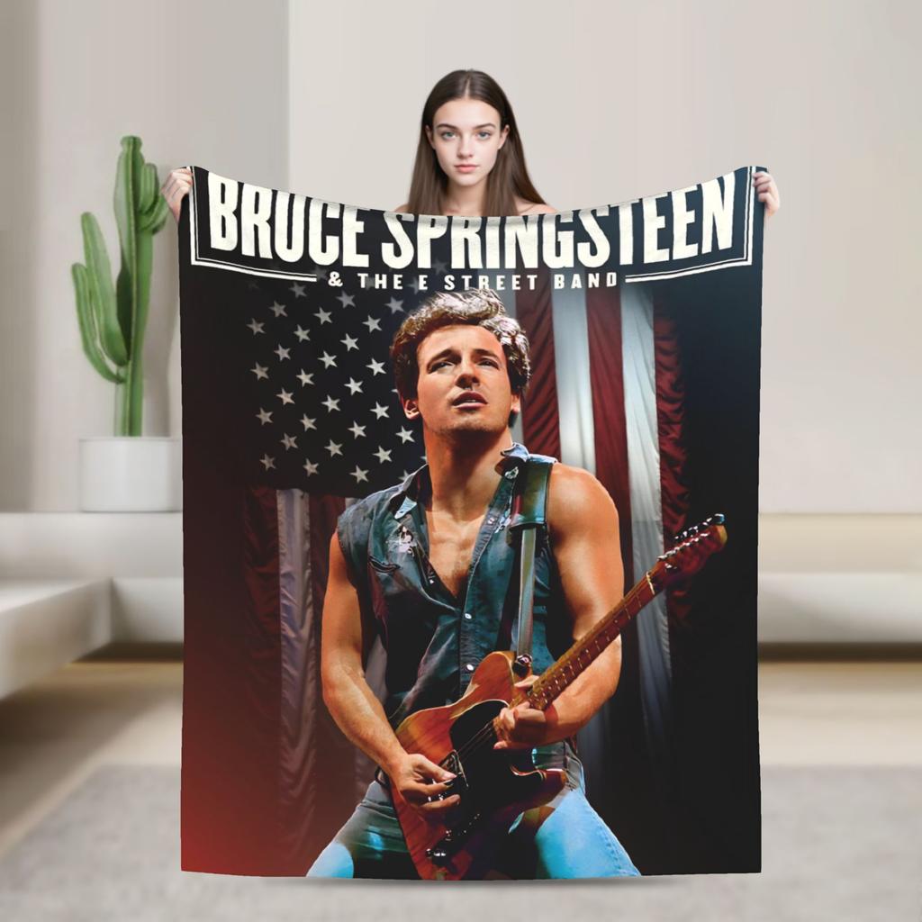 Bruceed Springsteened Concert Tour Blanket Quality Warm  Throw Blanket Winter Picnic Couch Chair Novelty Bedspread