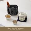 Ru Kiln Cover Bowl Two Cups Travel Tea Set Chinese Simple Portable Storage Bag Kuaike Cup Camping Tea Set