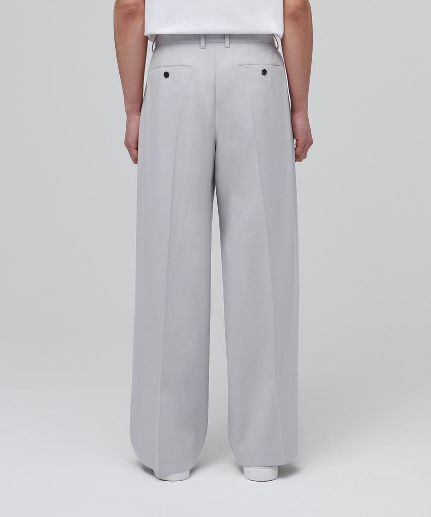 MUSINSA STANDARD Super Wide Hidden Banding Slacks [Light Gray]