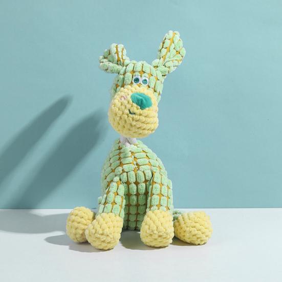 Indestructible Plush Dog Toy for Aggressive Chewers Squeaky Chew Toy Dogs Teething Support Interactive Pet Toy for All Dog Breeds