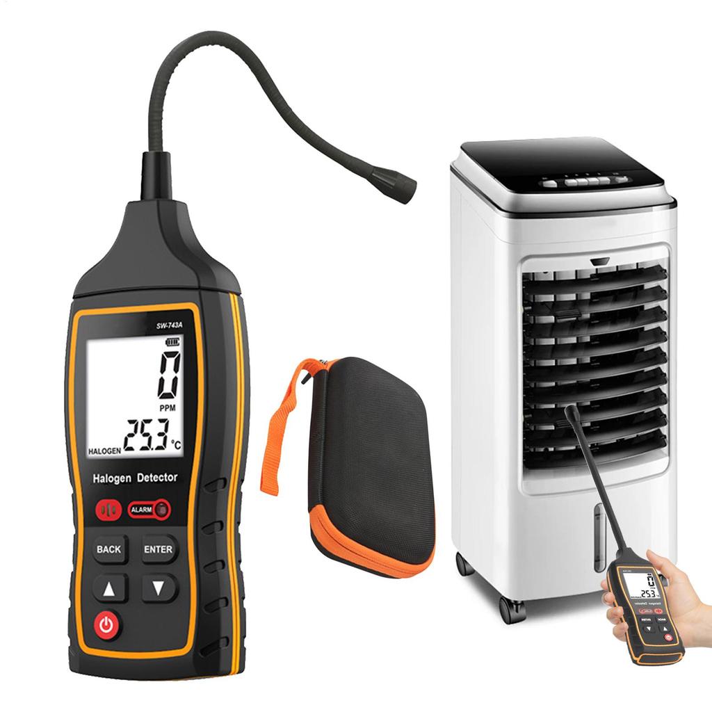 Halogen Leak Detector Refrigerant Gas Car Air Conditioner Refrigerator Freon CFCs HCFCs Halon Detector Meter
