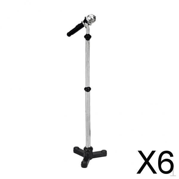 

6x1:Кукольный домик в масштабе 1/12 Мини-микрофон для комнаты BJD Декор инструмента Черный