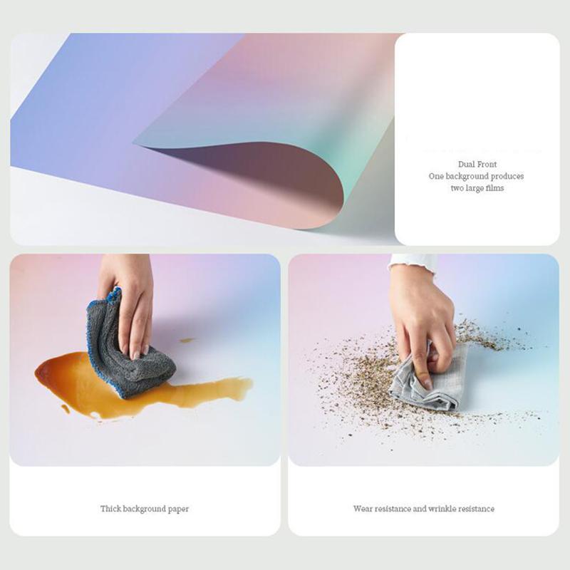 Gradient Color Photography Backdrops 57x87cm 2-Sided Waterproof Photo Backgrounds Studio Wallpaper Photographic Props