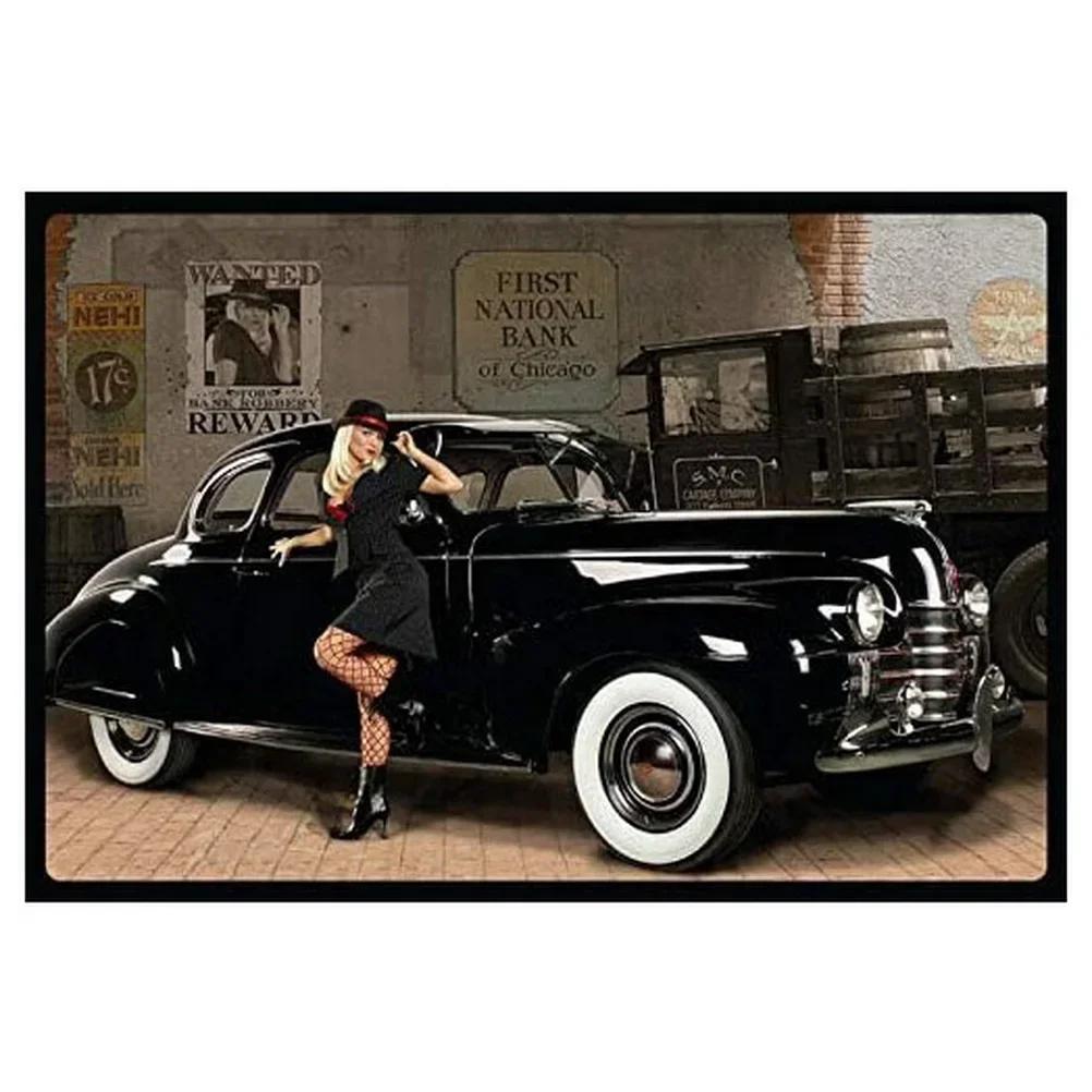 Vintage Car Metal Tin Signs Benz Mustang Posters Plate Wall Decor for Garage Bars Man Cave Cafe Clubs Retro Posters Plaque