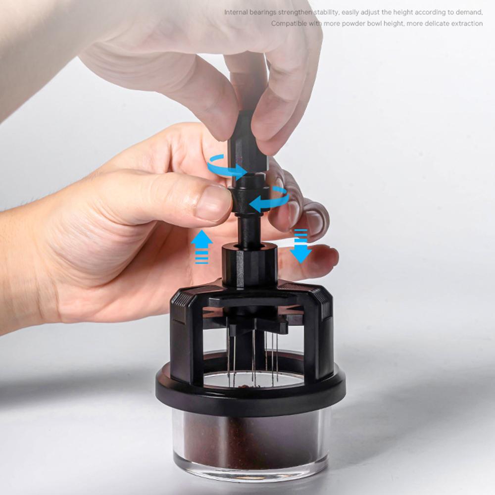 Rotary Needle Powder Distributor 51/53/58mm Magnetic Coffee Tamper Needle Coffee Powder Disperser Anti-slip Loose Powder Needle