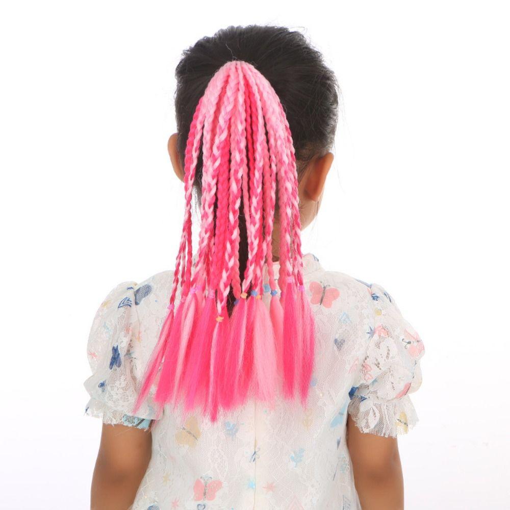 1 pièce Tresses colorées élastiques Filles Perruques Queue de cheval Nouvelles Tresses pour enfants