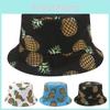 Sombrero de Pescador de Doble Cara con Piña y Frutas de Verano con Protección UV para Viajes Casuales