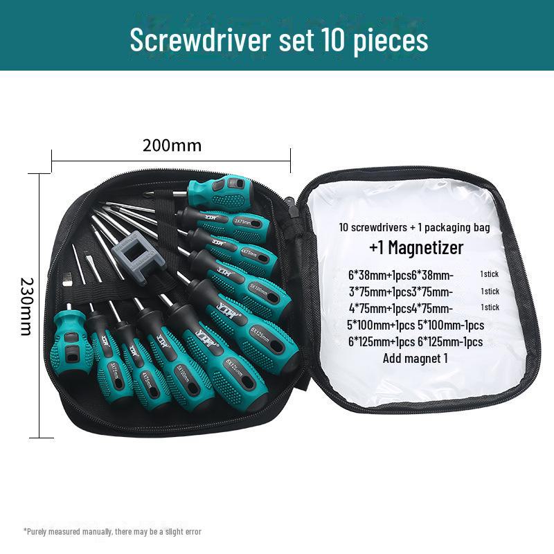 Dual-Purpose Mini Screwdriver Set: Single-use Cross & Flat Head, Magnetic Core, Impact-Resistant