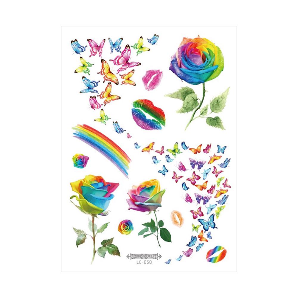 Proud Day Waterproof Rainbow Sports & Camouflage Tattoo Stickers for Arm and Face