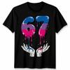 Sixty Seven Bisexual Pride LGBTQ+ Mens T-Shirt Womens Graphic Tee Dripping Color