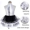 Kids Girls Sequins Halter Ballet Dance Tutu Dress Shiny Gymnastics Leotard Latin Jazz Dancing Costume Dancewear