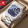 Watch Luxury Man Original Square Quartz Watch Stainless Steel Waterproof Luminous Week Date Watches For Man