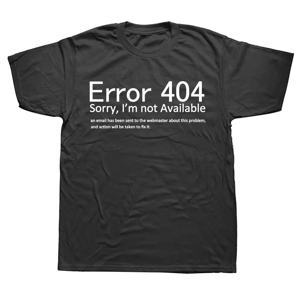 404 Error Coding T Shirt Geek Programmer Tee Tops Round Neck ShortSleeve Fashion Tshirt Clothing Casual Basic Tshirts
