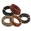 1Meter Round Braided Brown Beige Genuine Leather Cord Thread String 6mm for DIY Men Women Bracelet & Necklace Findings