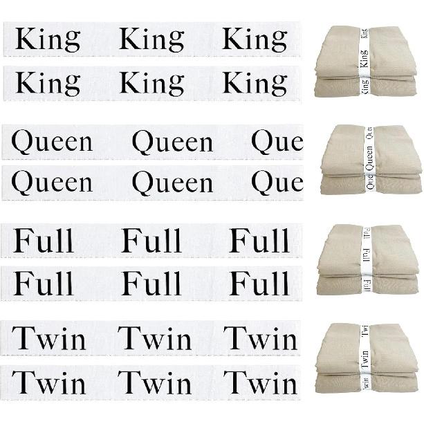 4pcs Bed Sheet Organizer Bands, Closet Organization Sheet Straps, Sheet Keepers Elastic Sheet Storage Sheet Sets for Organizing, Linen Labels Bedding