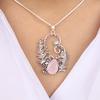 Natural Rose Chalcedony Gemstone 925 Sterling Silver Women Jewelry Partywear Pendant 1.8" CP-42-19