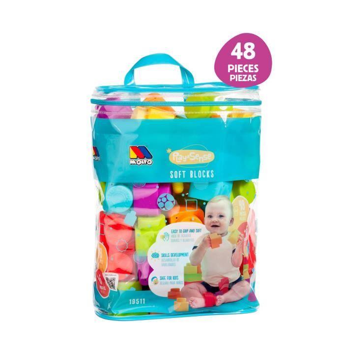 Jeu de Blocs Play&Sense Soft Blocks - MOLTO - 48 pièces - Jouet de construction - Multicolor - Bébé