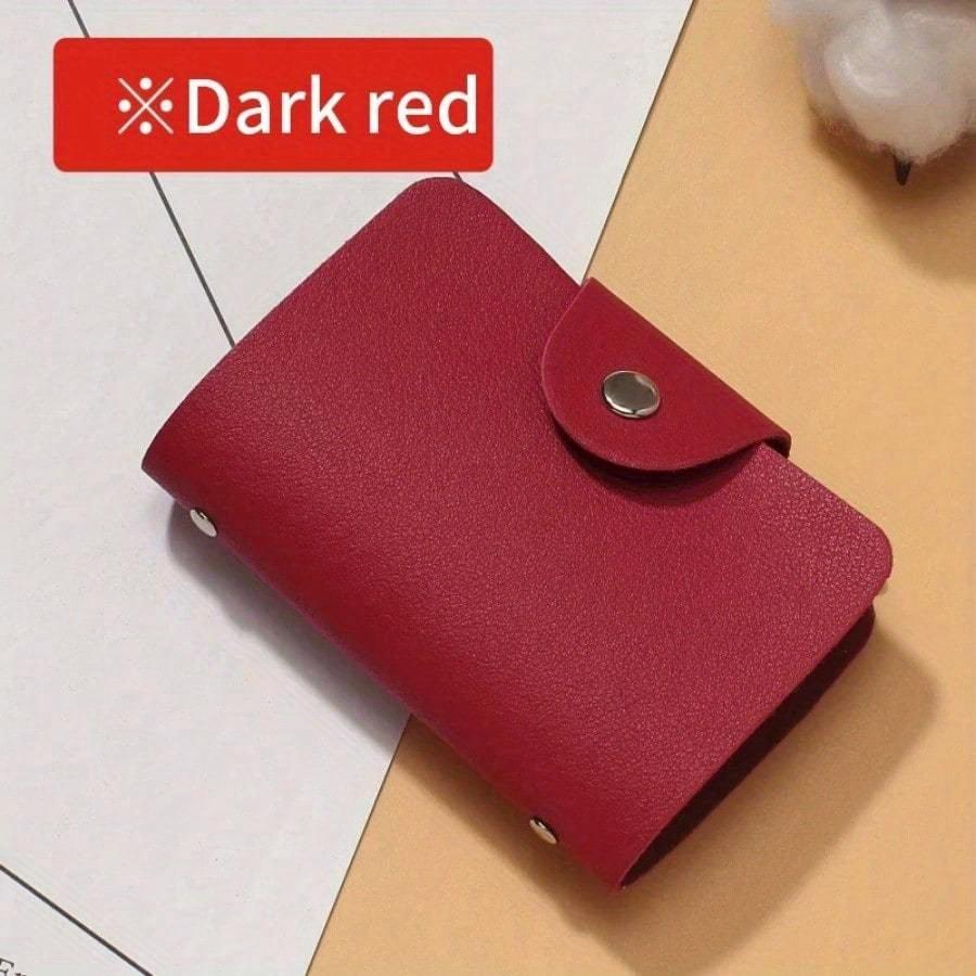Business Card Holder Anti-Theft ID Credit Card Holder Fashion Women's 24 Cards Slim PU Leather Pocket Case Coin Purse Wallet for Women Card