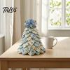 Creative Holiday Gift Ideas DIY Quilted 3D Christmas Tree Craft Kit for Beginners, Handmade Fabric Patchwork Handcrafted Decor Set Tabletop