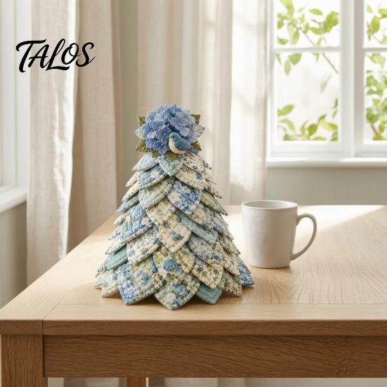 Creative Holiday Gift Ideas DIY Quilted 3D Christmas Tree Craft Kit for Beginners, Handmade Fabric Patchwork Handcrafted Decor Set Tabletop