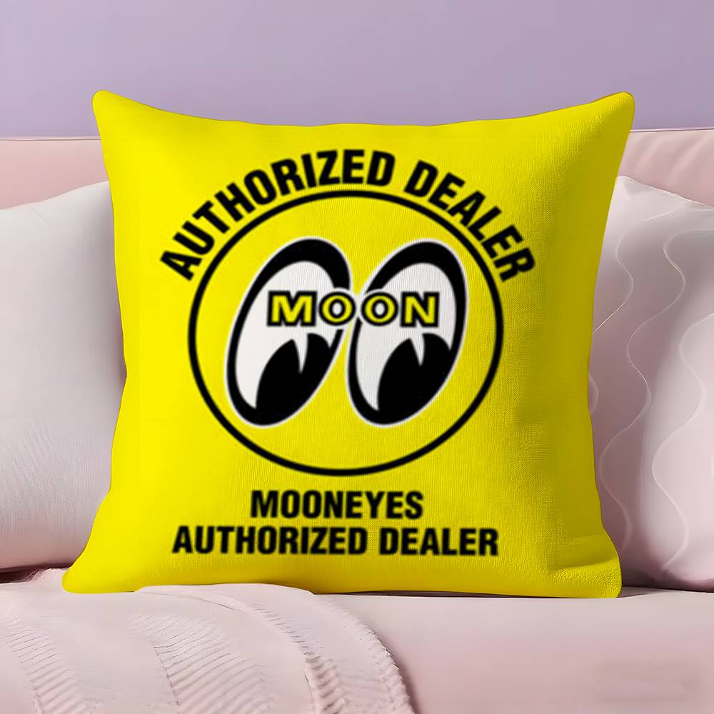 Cute Cartoon M-Mooneyes Pillow Case Anti-dustmite Pillowcase Invisible zipper silky short plush Sofa cushion cover
