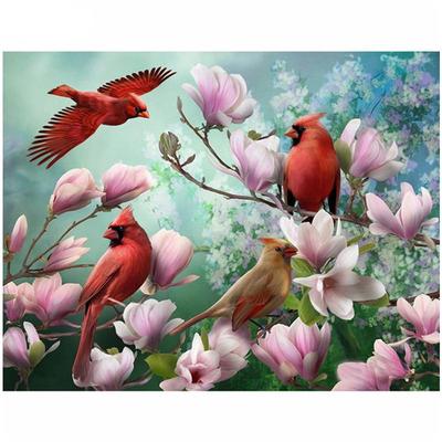 Vollständige 5D-Diamantmalerei zum Selbermachen, Cartoon-Vögel und Blumen, Stickerei, Kreuzstich, Heimdekoration, handgefertigt