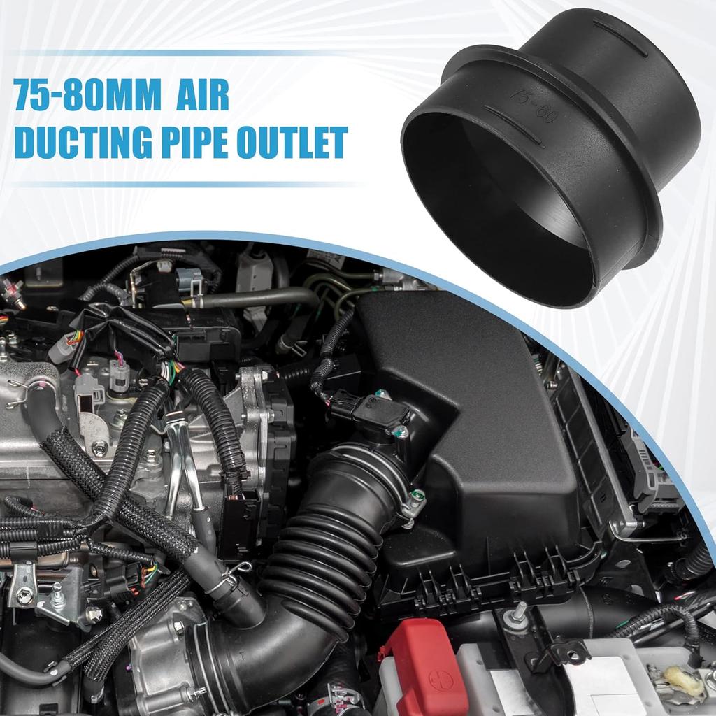 Car Air Ducting Connector Straight Air Heater Duct Joiner Connector Pipe 80mm to 75mm Black