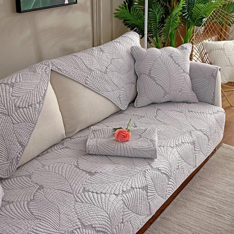 White Print Sofa Covers Double-sided Cotton  Sofa Cushion Four Seasons Sofa Towel Living Room Corner Couch Cover Armrest Towel