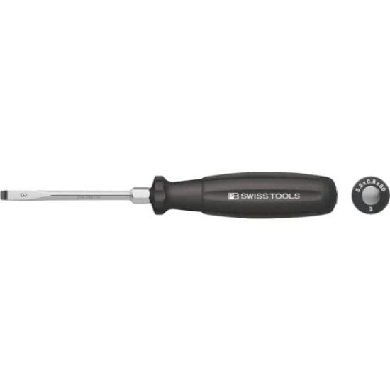 PB Swiss Tools SwissGrip Through-Blade Screwdriver, M3, 8102DN-3-80