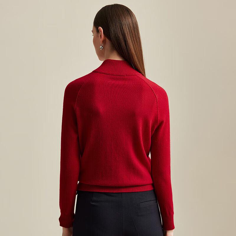 Zhao Jun Women's Chinese Style Thick Cashmere Half-Turtleneck Sweater