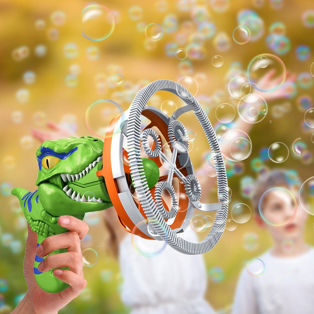 Kids Electric Bubble Machine Giant Dinosaur Bubble Blower Soap Bubble Maker Children Bubble Gun Maker Summer Outdoor Toys Gifts