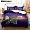 Fighter Fire King Queen Full Duvet Cover Cool Airplane Bedding Set Military Fans Quilt Cover Red Black Polyester Comforter Cover