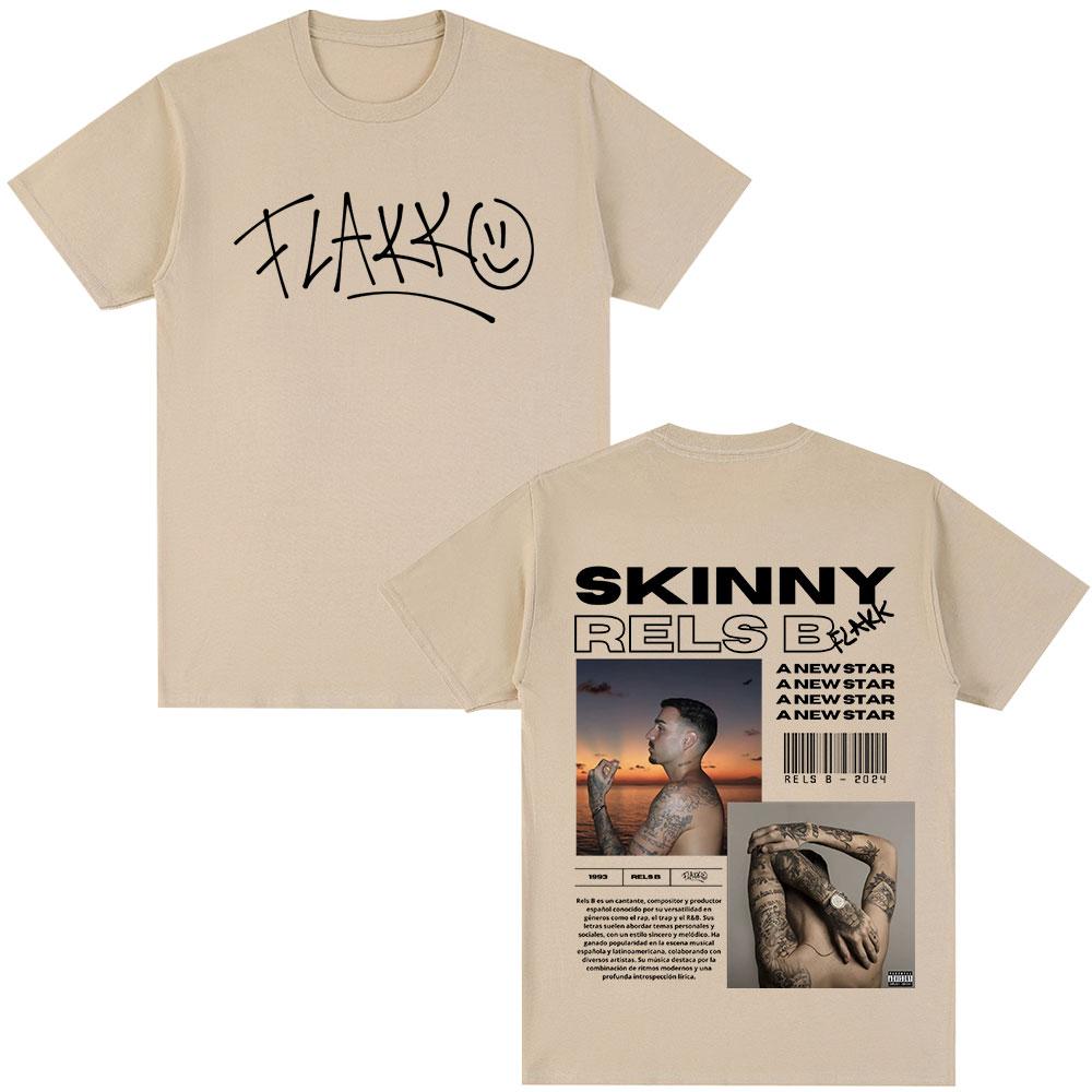 Rapper RELS B Skinny Flakk A New Star Album Merch Tshirt Unisex Women Clothing Fashion Hip Hop Tshirts Cotton T Shirts Streetwear