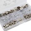 160pcs 6 Styles RV Shelf Pins Kit Nickel Shelf Support Pegs Cylindrical Pins Holder L Shaped Bracket for Cabinets