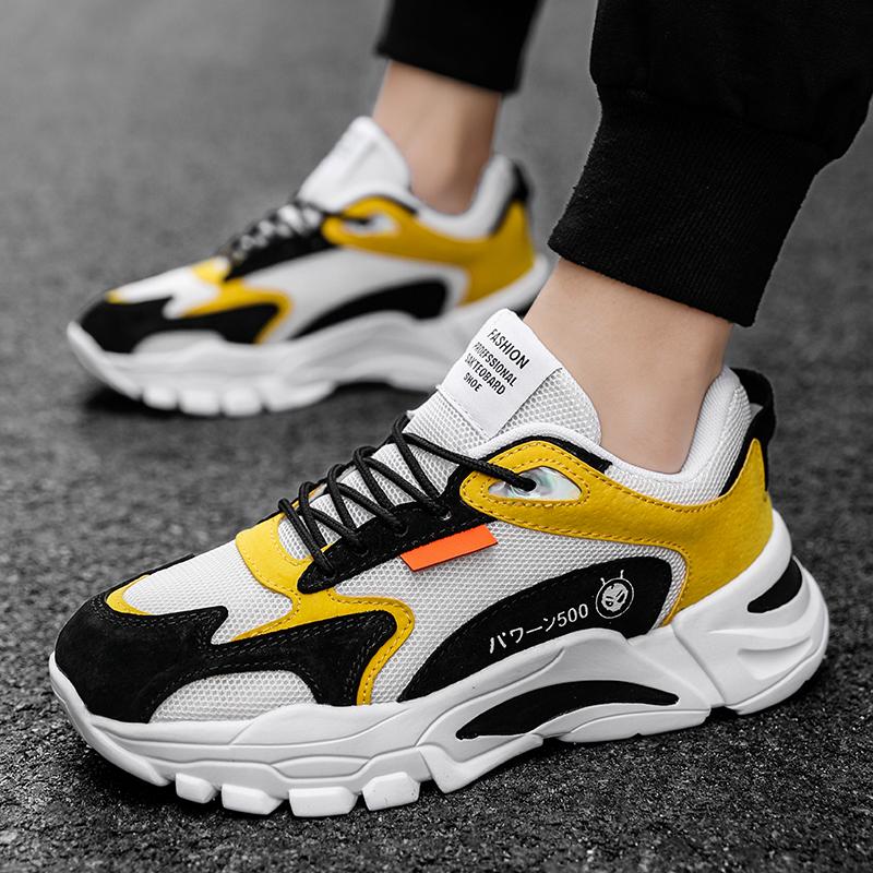 Men's casual sneakers four seasons breathable soft-sole outdoor speed running shoes fashion students Joker racing sports shoes