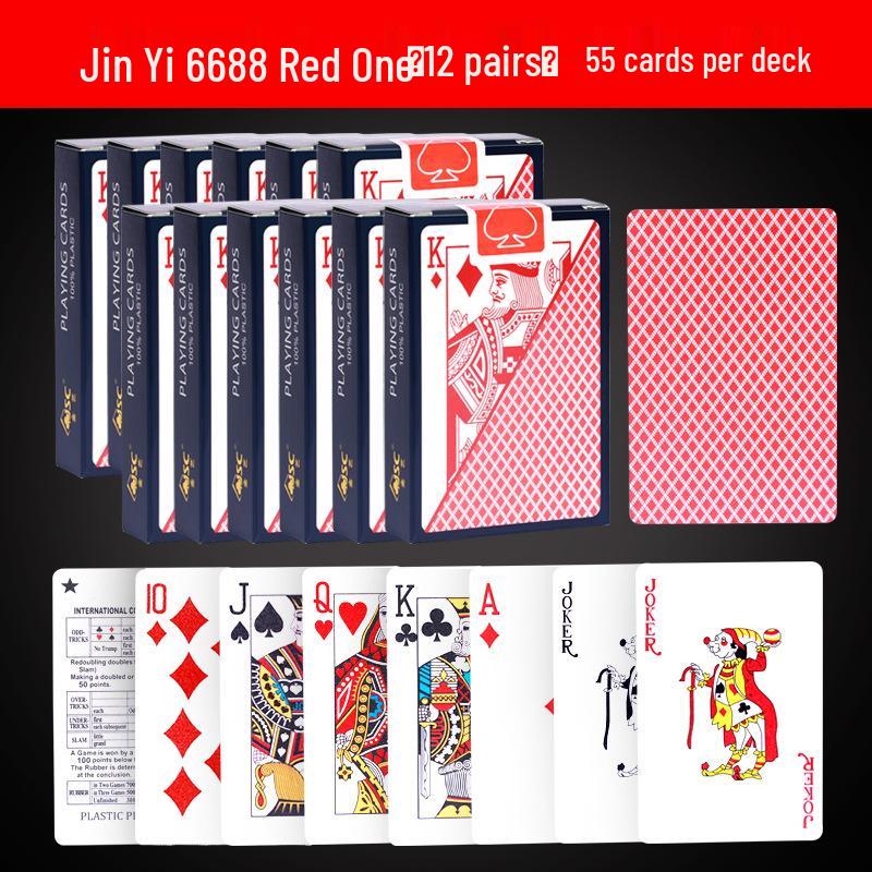 Golden Art Waterproof PVC Playing Cards - Durable, Fold-Resistant, Frosted Finish for Guandan & Doudizhu Poker