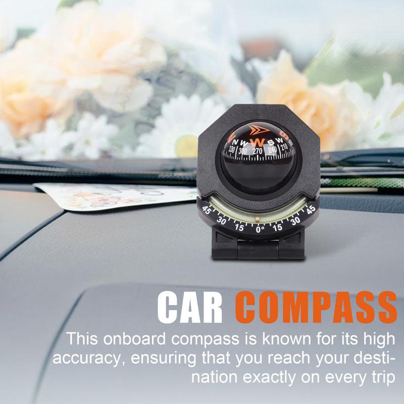 Car Dashboard Compass WithSlope Meter 2-In-1 Foldable High Precision Navigation Car Mount Compass Ball Compass For Vehicle Boat