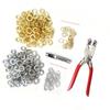 200 Piece 12mm Floral Eyelet Grommet Kit With Punch Pliers And Hole Punch Tool For Leather Fabric Crafting In 2 Colors