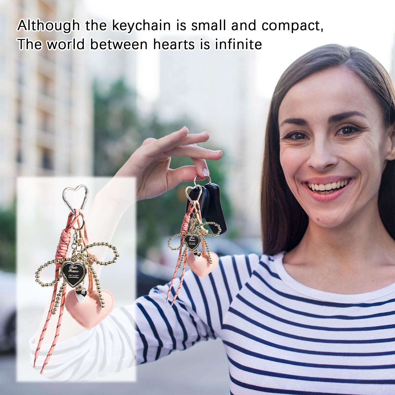 

Девчачья бусина бант сумка кулон кожаное сердце супер красивый брелок кулон One Size розовый