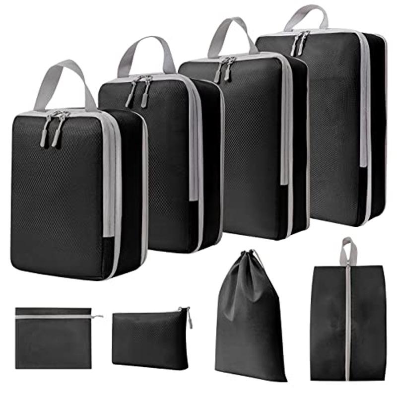 Compressible Travel Storage Bag Set: Large Capacity Suitcase Organizers & Digital Accessories