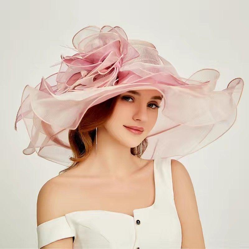 Fashion New Women's Sun Hat Gradient Color Organza Gauze Cap Sun Protection UV Protection