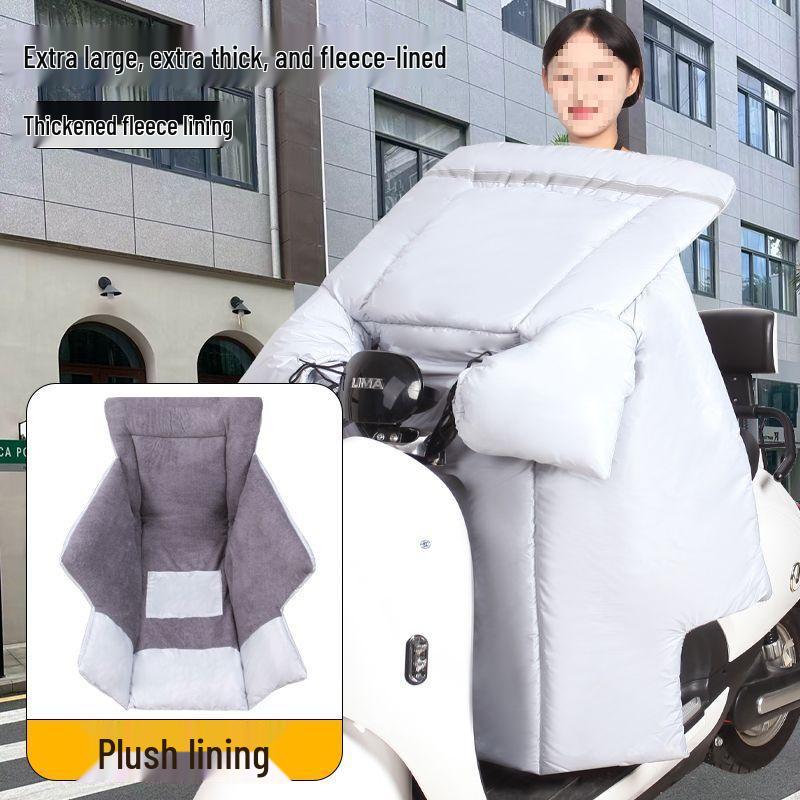 Thickened Fleece-Lined Electric Vehicle & Motorcycle Winter Windshield Quilt: Waterproof, Windproof, Extra Thick, Cold-Proof.