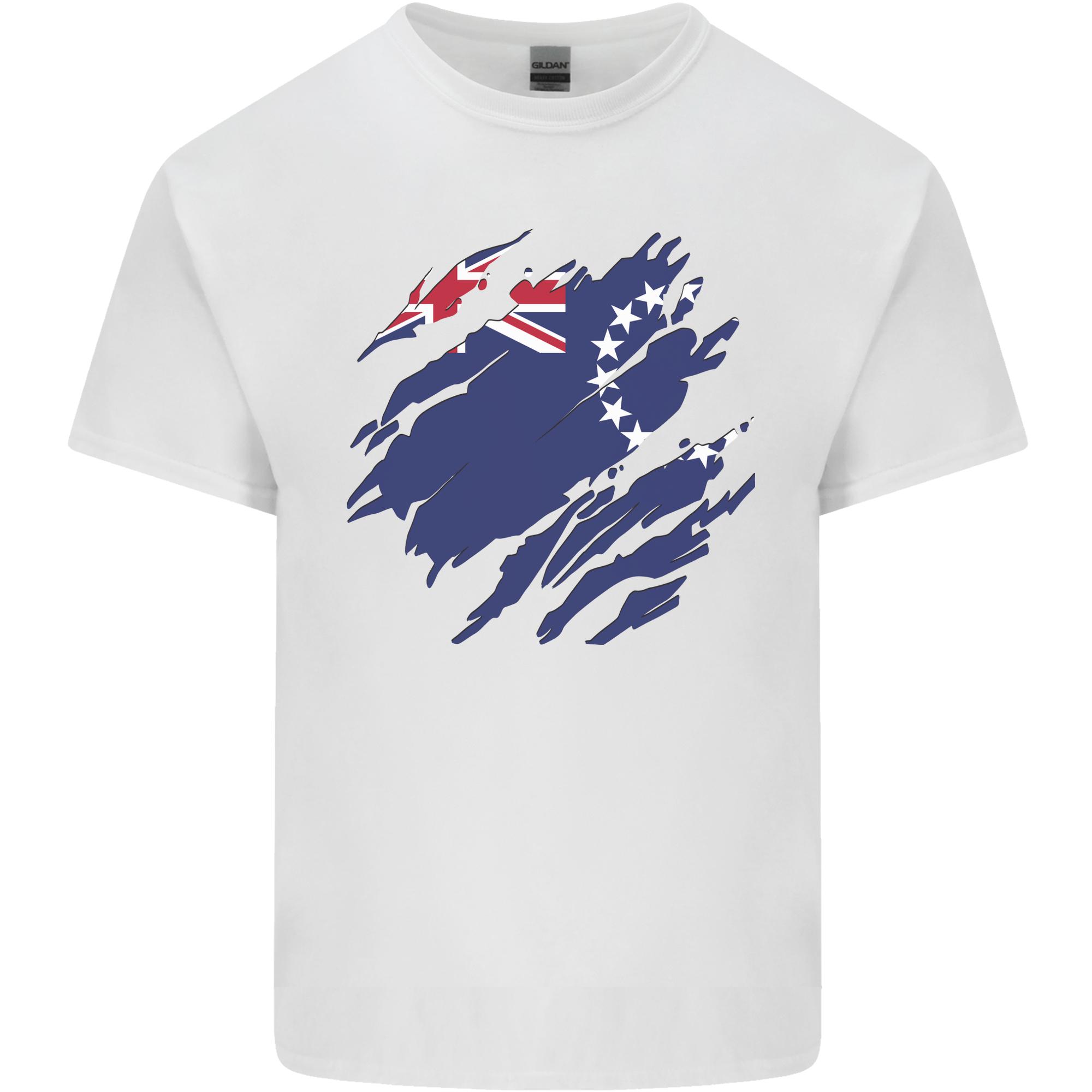 Torn Flag Cook Islands Unisexs Light Cotton TShirt S