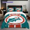 Miami Dolphins Spirit Three-piece set(1 * duvet cover + 2 * pillowcase, without core)Duvet cover and pillowcase Soft and comfortable