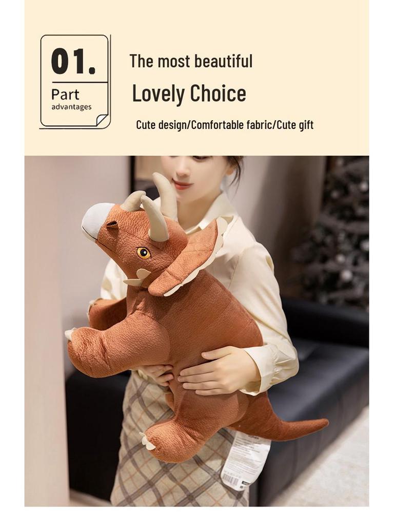 Cross-Border Dinosaur Plush Toy: Tyrannosaurus, Triceratops, Crocodile - Children's Sleeping Pillow & Rag Doll for Boys