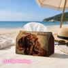1pc, 2D Flat Printing, Tissue Box Sunshine Golden Retriever Festival Card Pattern Printed Tissue Box, Suitable for Bathrooms, Living Rooms, Bedrooms,