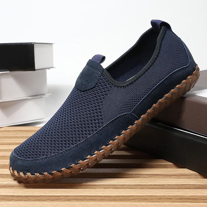 Men's shoes mesh breathable men's summer thin mesh casual one-pedal shoes old Beijing men's mesh shoes