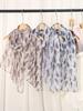 Elegant Women Retro Silk Scarf Print Wrap Shawl Lady Bandanas Hijab Boho Beach Long Scarve Pareo Headscarf Fashion Korean New