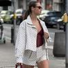 Giacca a pois Giacche da donna Mezza stagione Manica lunga oversize Capo esterno Aviatore Taglie forti Con zip Corto Cappotti